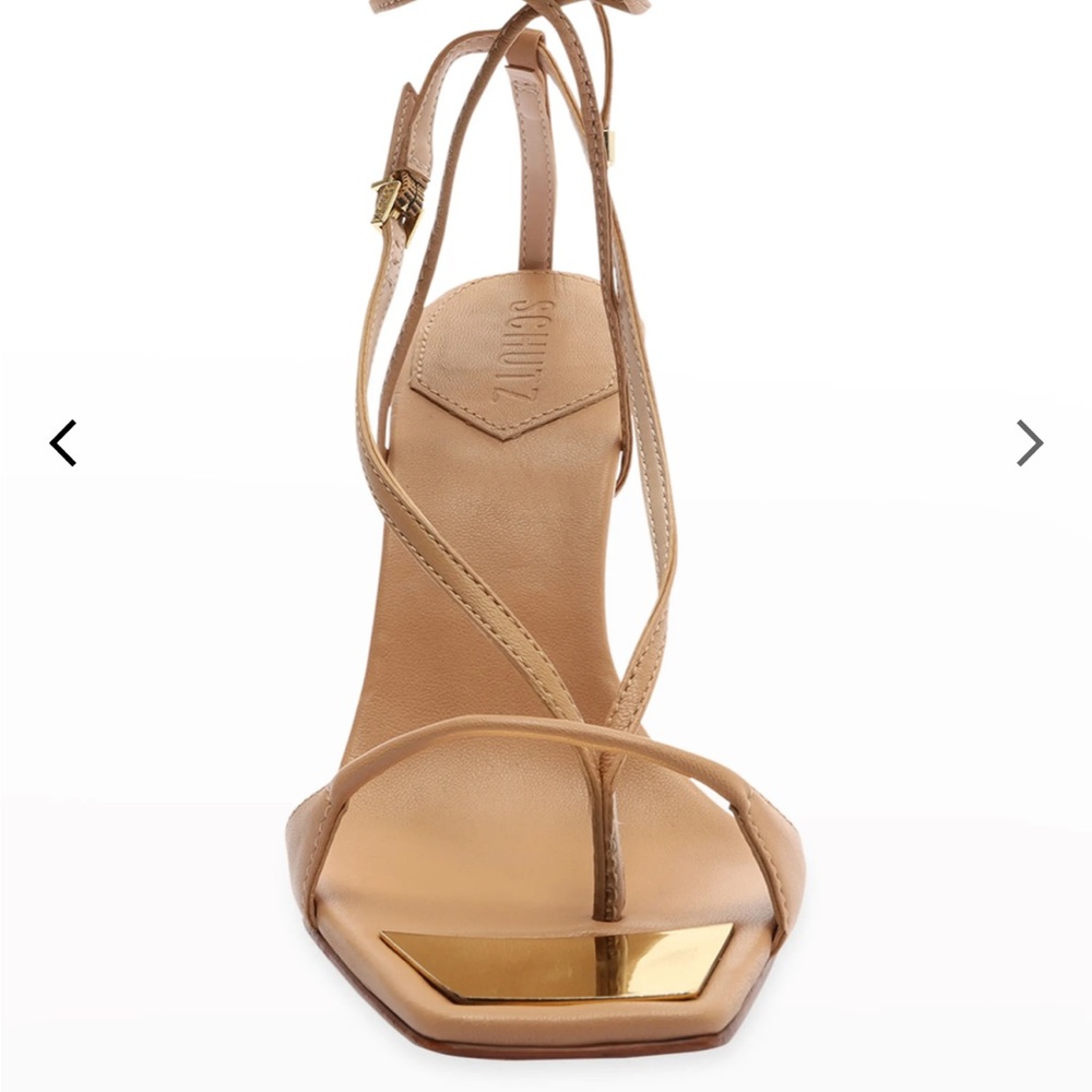 Schutzer nude Vikki leather lace up sandal